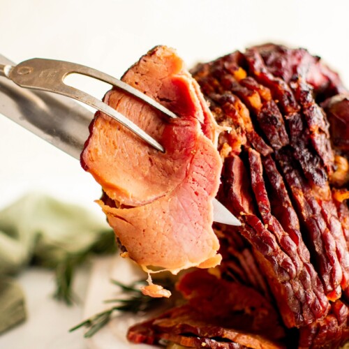 Small Crock Pot Ham with Brown Sugar Honey Glaze - 101 Cooking For Two