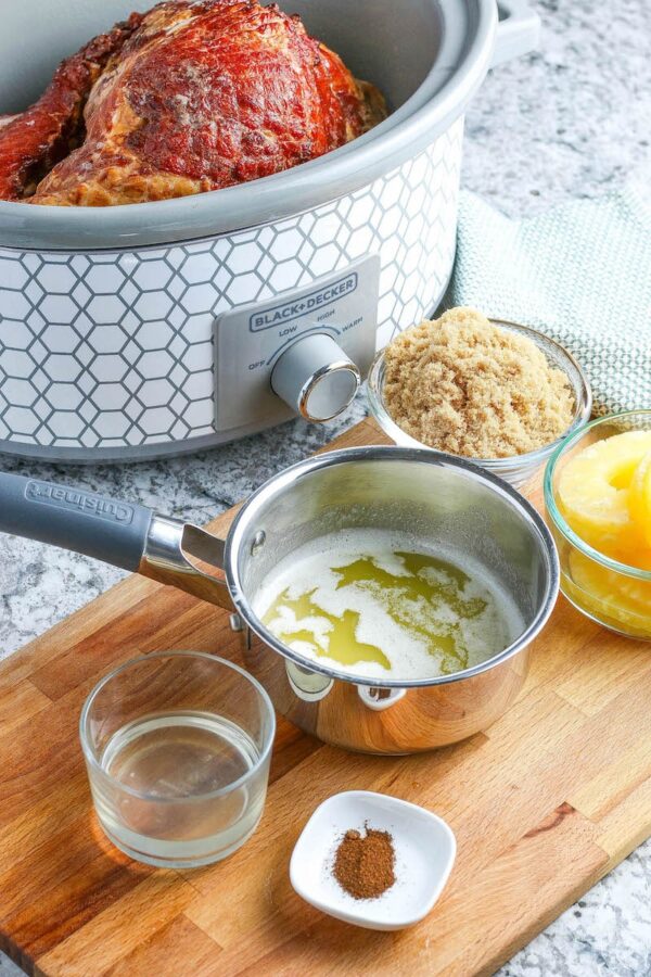 Zutaten für Crockpot-Schinken.