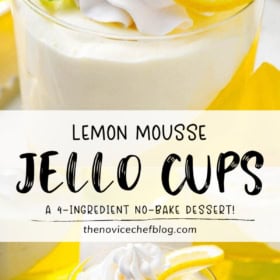 Pinterest Collage image of Lemon Jello Cups