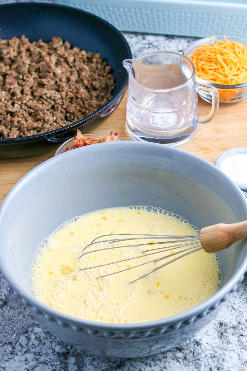 Overnight Bacon and Sausage Breakfast Casserole The Novice Chef