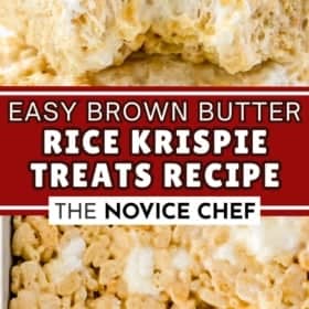 Easy Rice Krispies treat recipe made with brown butter.