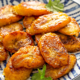 A Plate of Pan Fried Plantains
