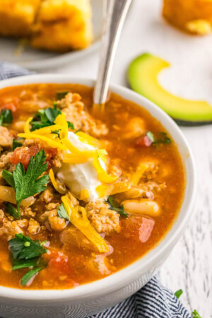 Slow Cooker Turkey Taco Soup | Healthy Soup Recipe with Ground Turkey