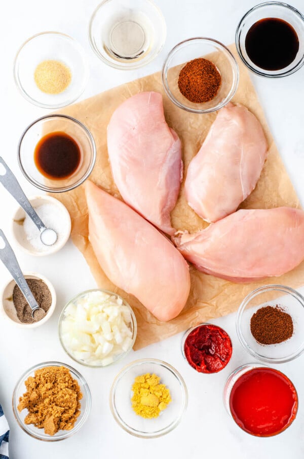 Easy BBQ Oven Pulled Chicken Shredded Chicken Recipe with Sauce