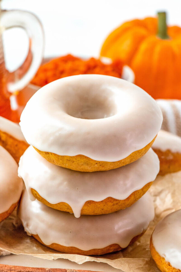 Maple Glazed Pumpkin Donuts Homemade Baked Donuts Recipe For Fall 5251