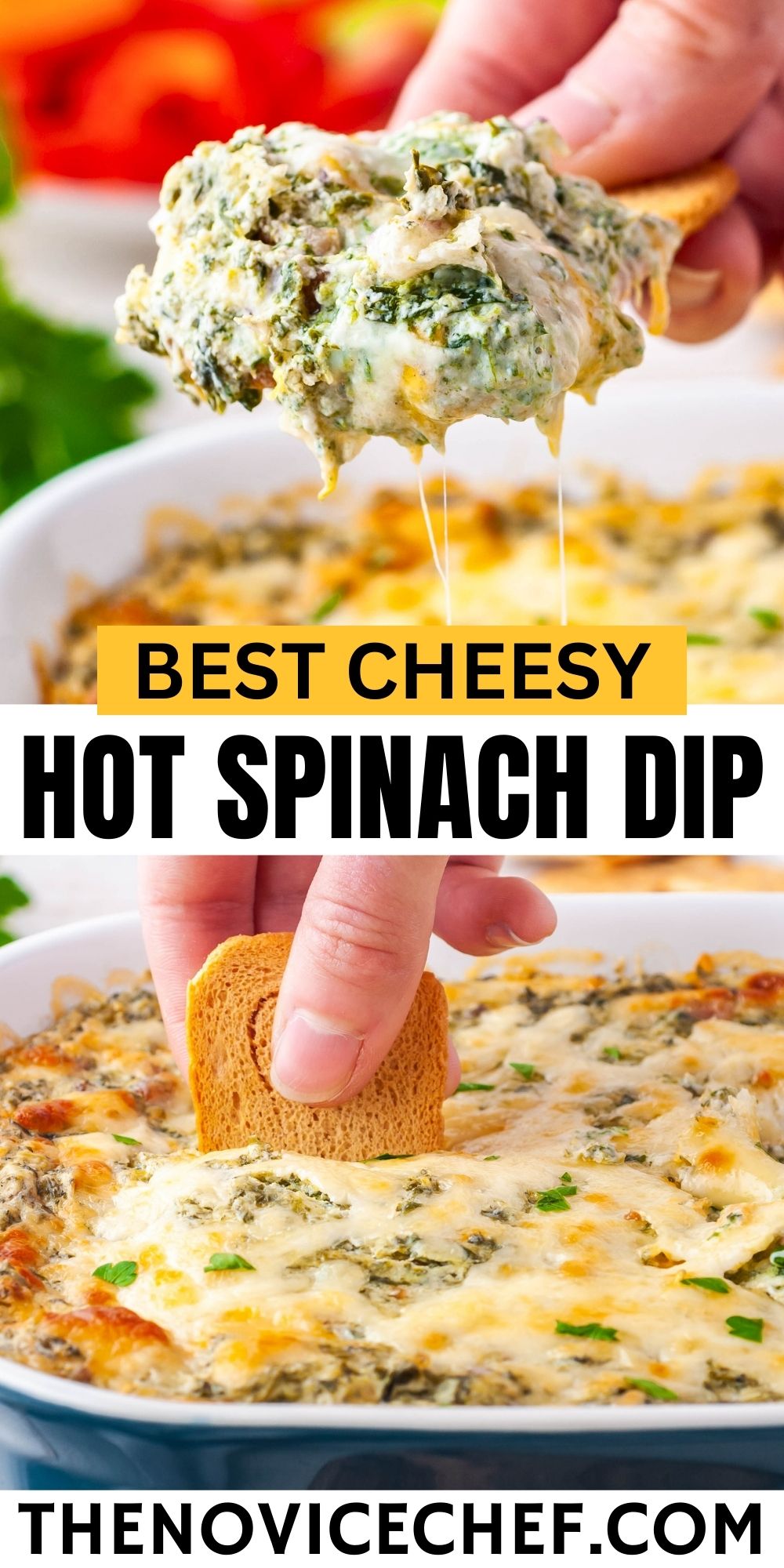 Easy Cheesy Hot Spinach Dip Recipe | The Novice Chef