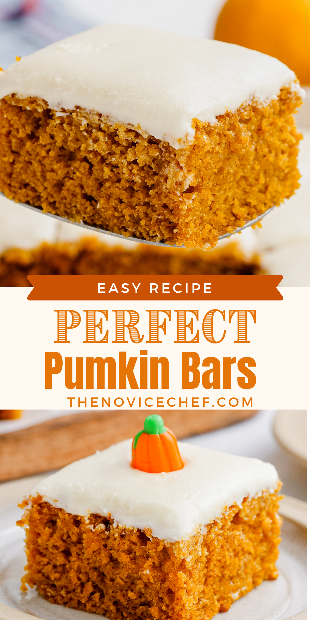 The BEST Pumpkin Bars - Easy Recipe! | The Novice Chef