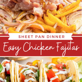 Pinterest collage for chicken fajitas.