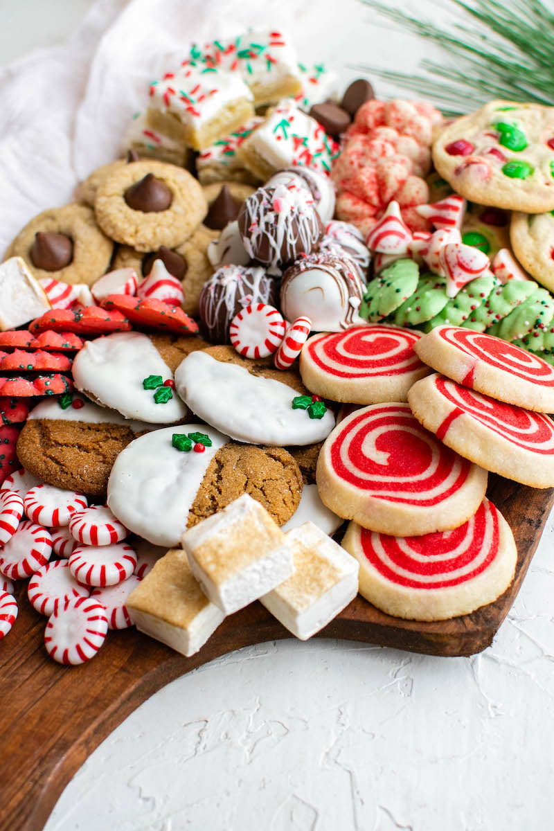 Platter with christmas cookies and sweets.