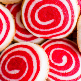 Up close image of pinwheel cookies.