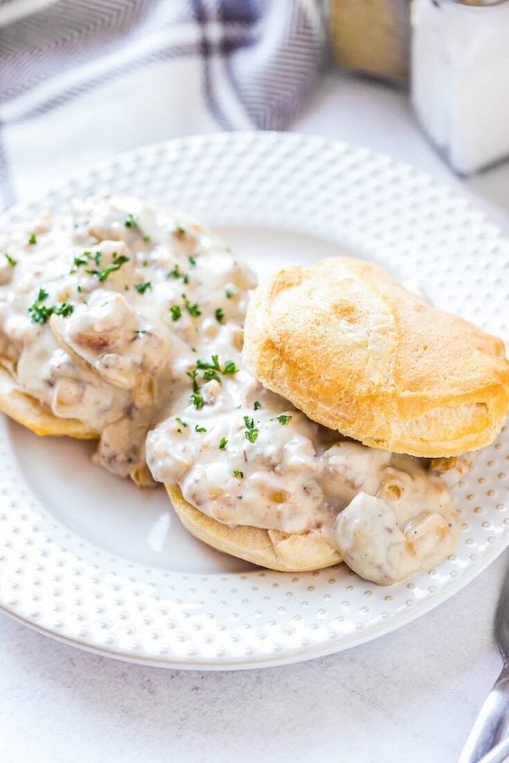 Homemade Sausage Gravy Recipe Perfect with Buttermilk Biscuits!