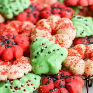 Tray of Christmas cookies.