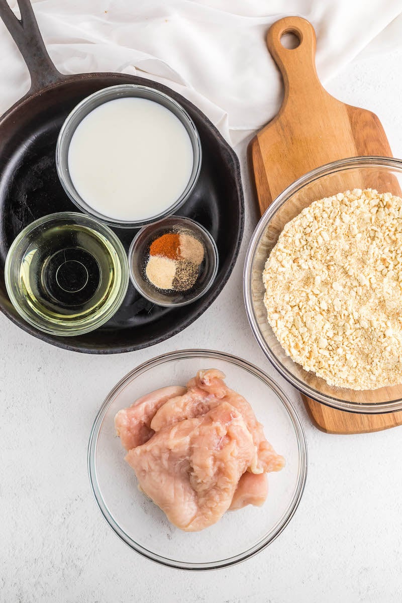 Ingredients for chicken fried chicken.