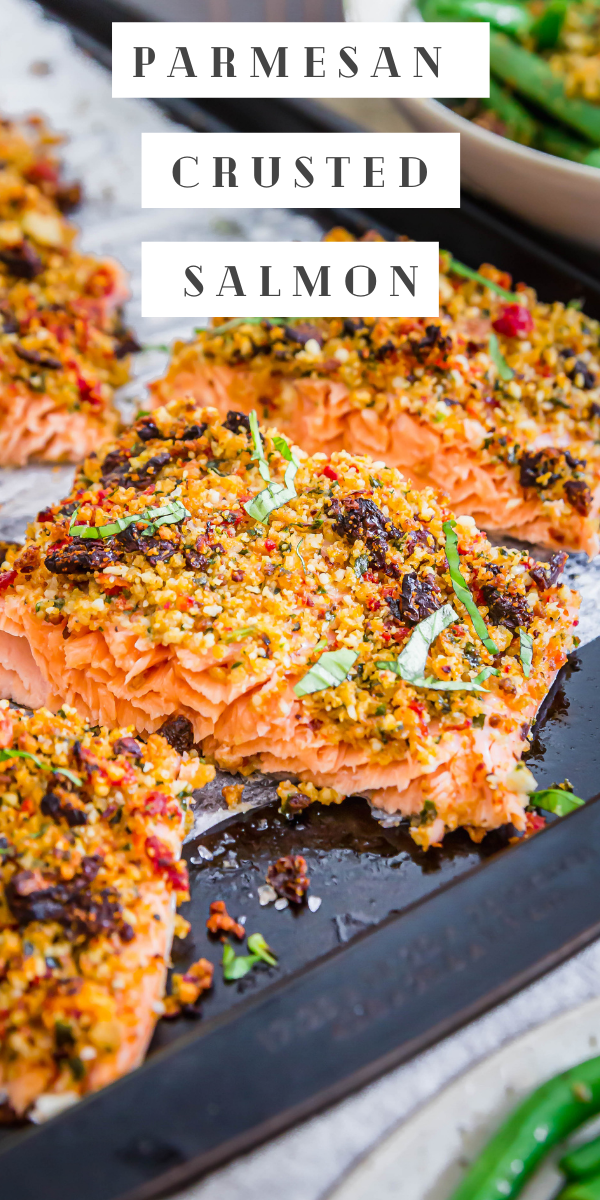 Sun-Dried Tomato Parmesan Crusted Salmon | Healthy Baked Salmon