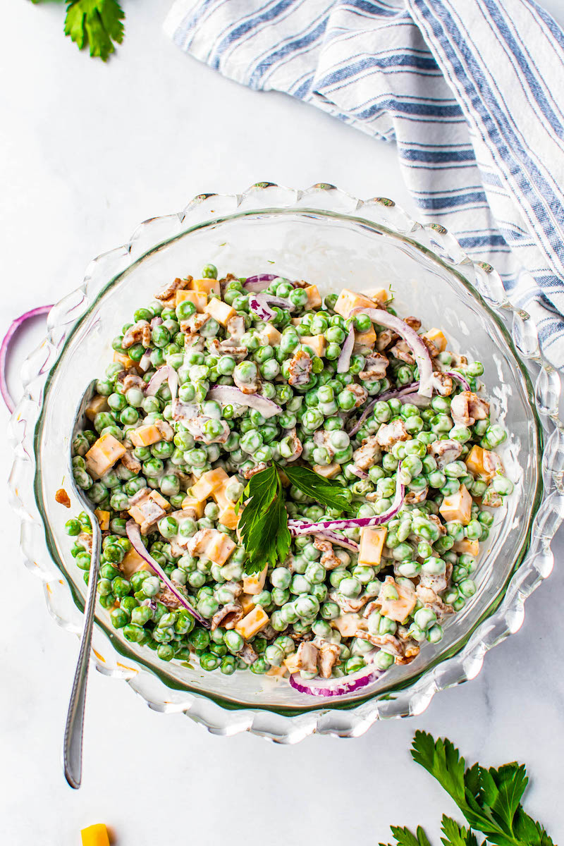 Loaded Pea Salad | Easy Side Salad Recipe with Bacon