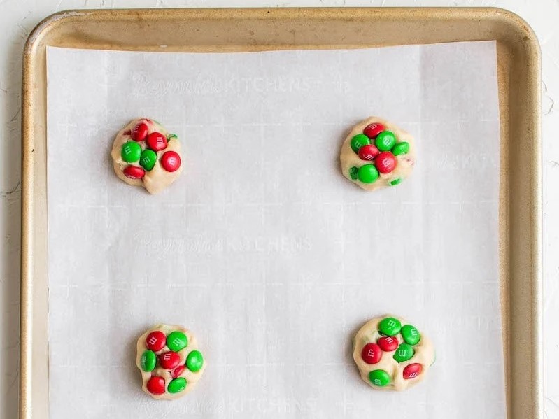 Red and Green M&M Christmas Cookies