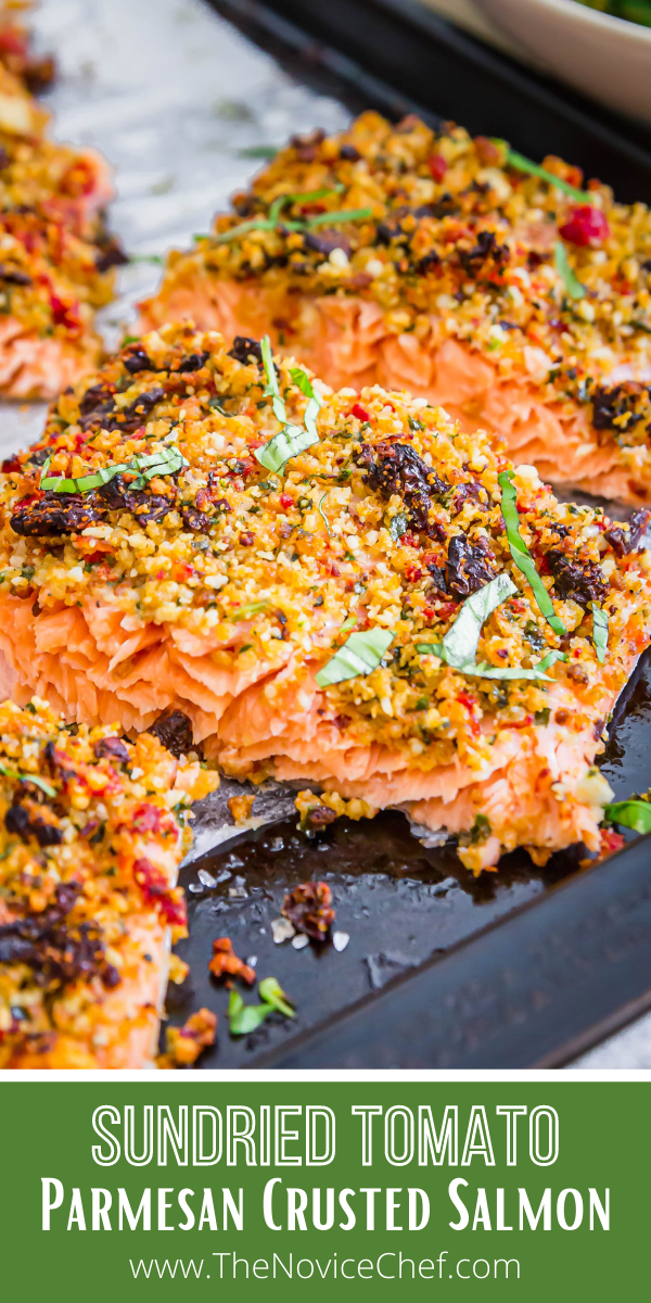 Sun-Dried Tomato Parmesan Crusted Salmon | Healthy Baked Salmon