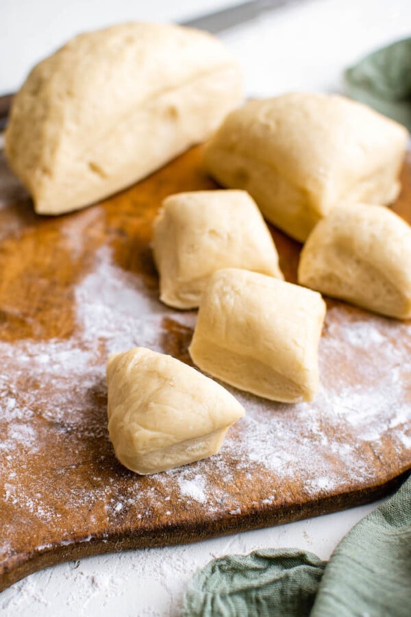 Squares of empanada dough.