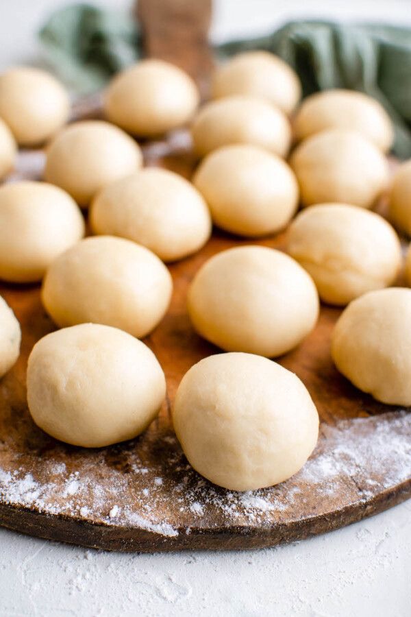 Balls of empanada dough.