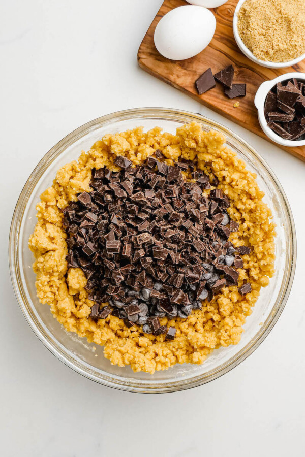 Brown butter cookie dough with chocolate.