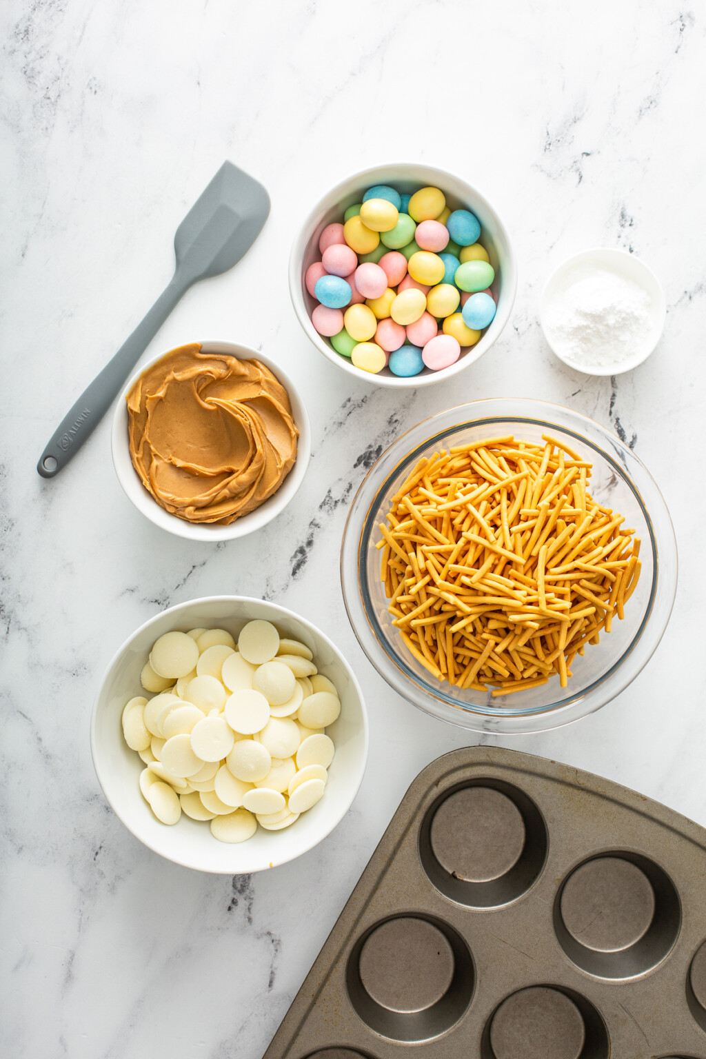 NoBake Easter Egg Peanut Butter Haystacks The Novice Chef