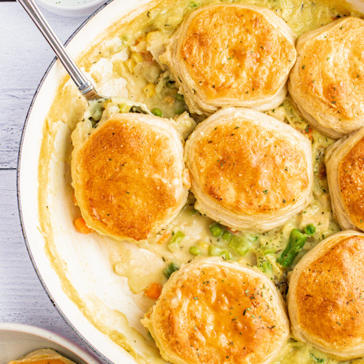 Skillet Chicken Pot Pie with Biscuits-image