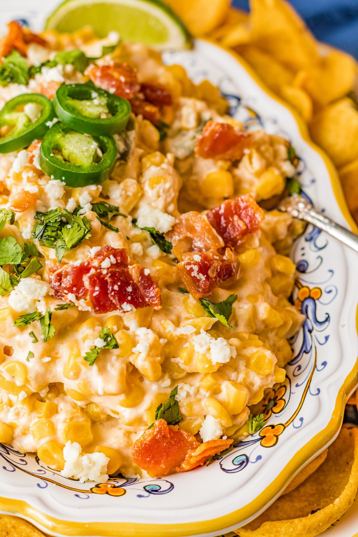 Slow Cooker Spicy Creamy Corn Dip - The Chunky Chef