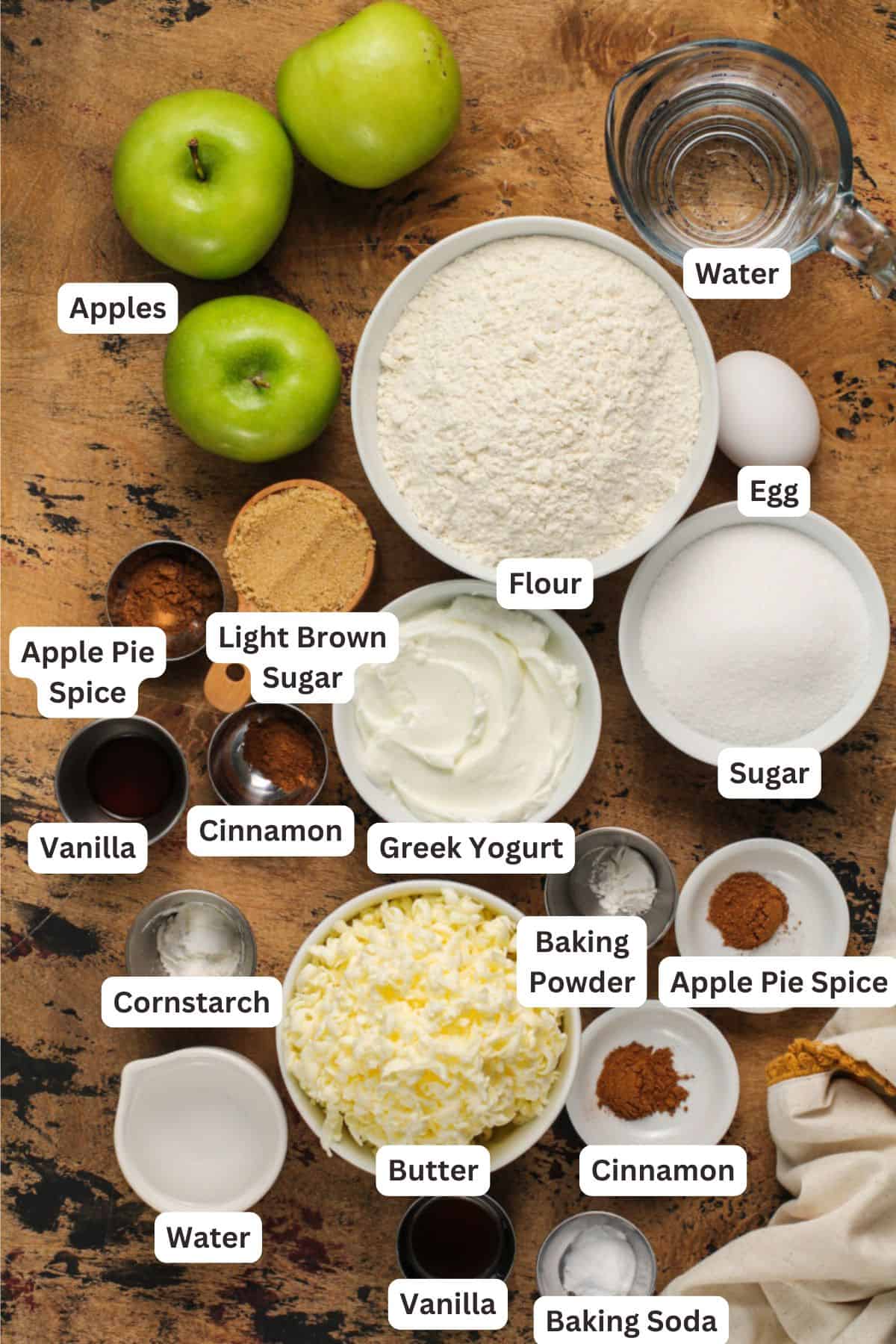 Ingredients for Apple Streusel Cake.