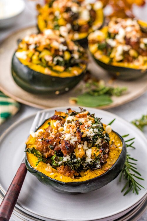 Sausage-Stuffed Acorn Squash | The Novice Chef