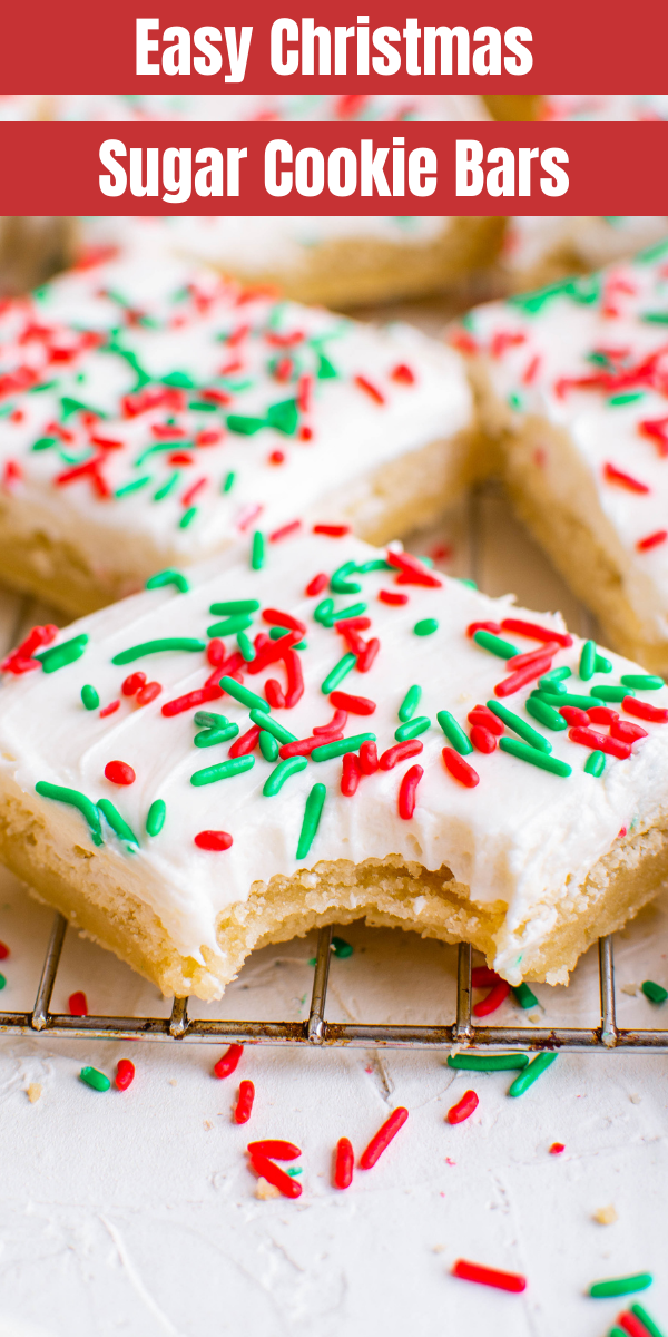 Frosted Sugar Cookie Bars | 30 Minute Christmas Sugar Cookies!