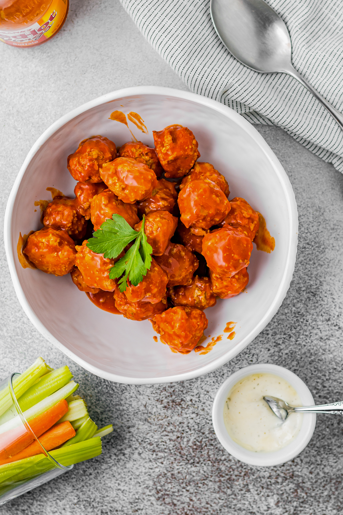 Buffalo Chicken Meatballs Recipe | The Novice Chef