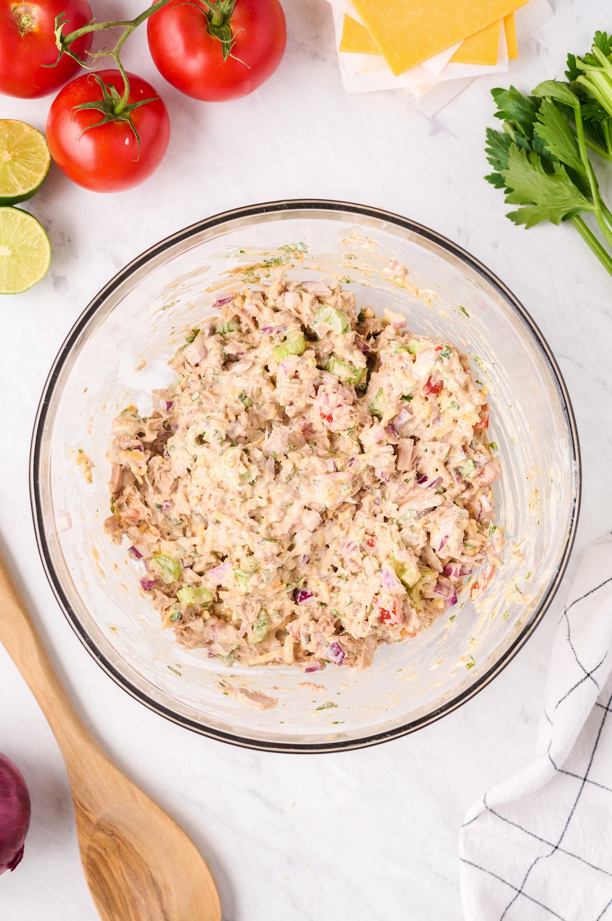 A bowl of tuna salad.