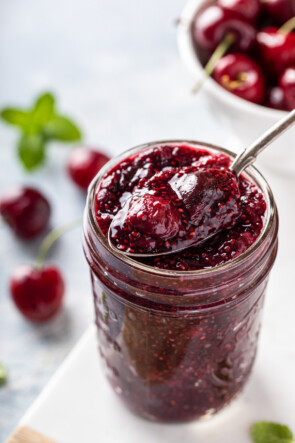 Easy Chia Cherry Jam Recipe - The Novice Chef