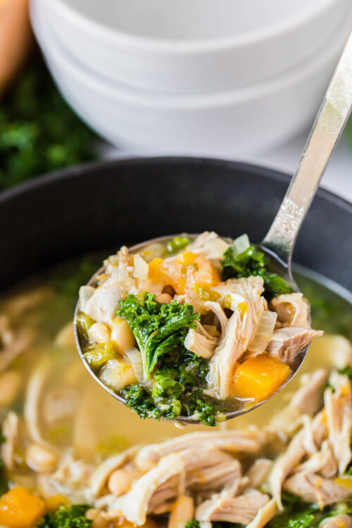 Tuscan Style Chicken Soup | Healthy Zuppa Toscana Recipe
