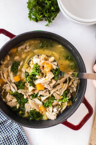 Tuscan Style Chicken Soup | Healthy Zuppa Toscana Recipe