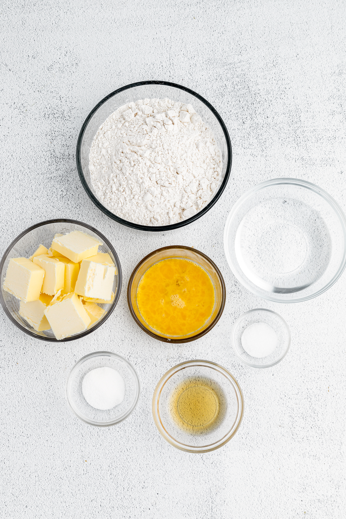 The ingredients for homemade pie crust.