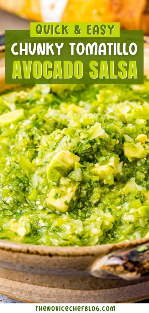 The BEST Tomatillo Avocado Salsa Recipe | The Novice Chef