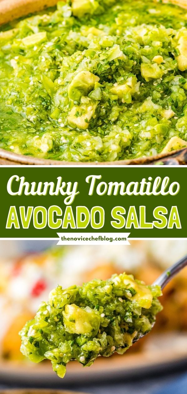 The BEST Tomatillo Avocado Salsa Recipe | The Novice Chef