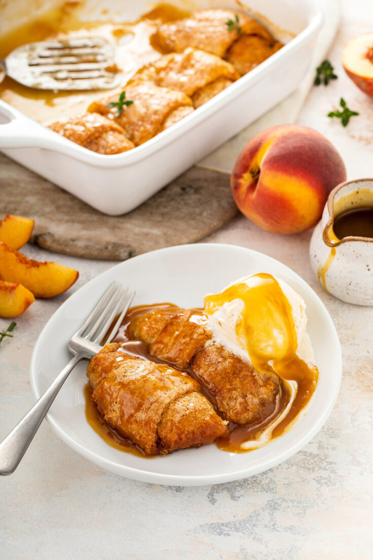 Easy Peach Dumplings The Novice Chef