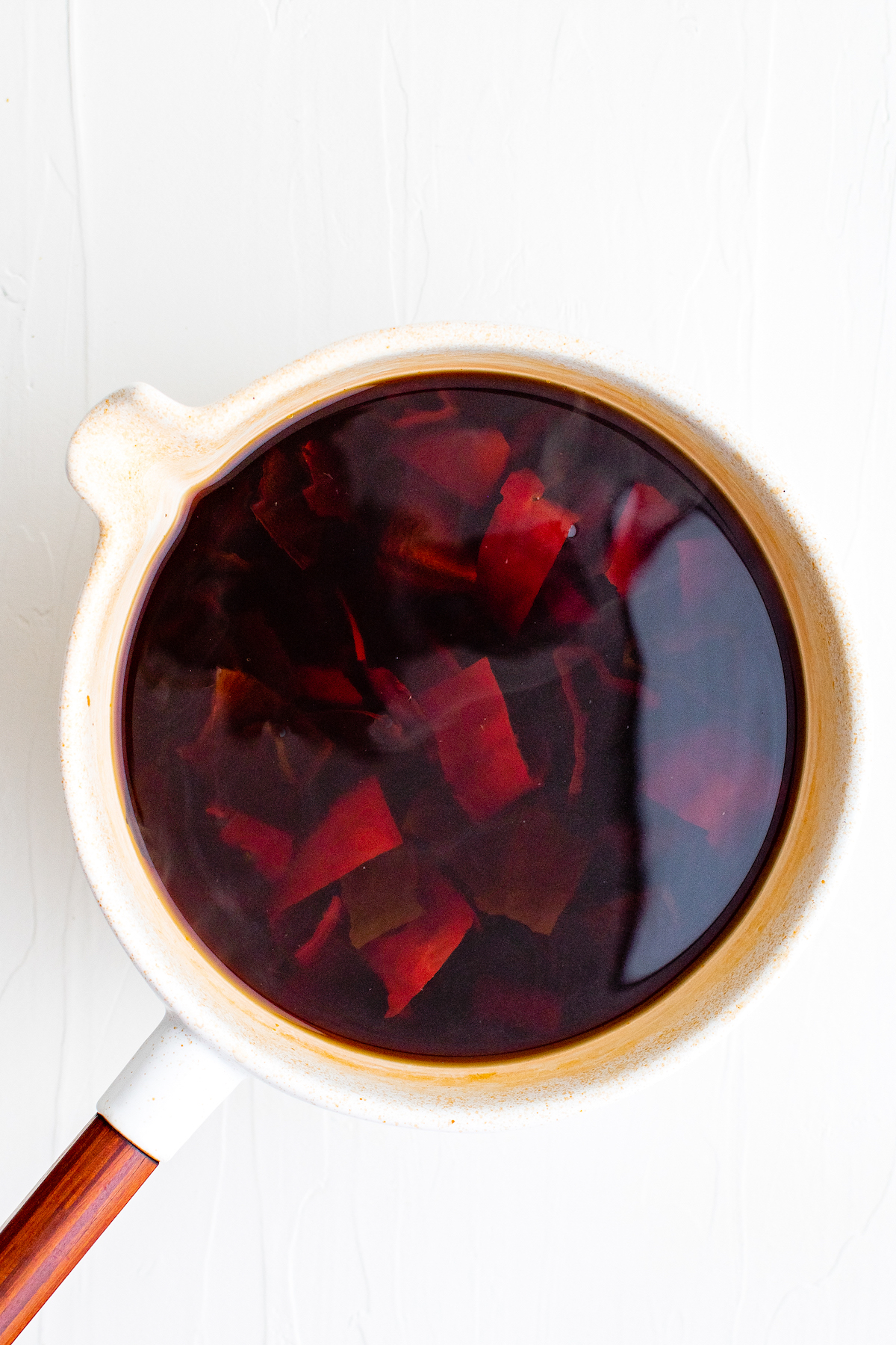 soaking dried red chilis in water