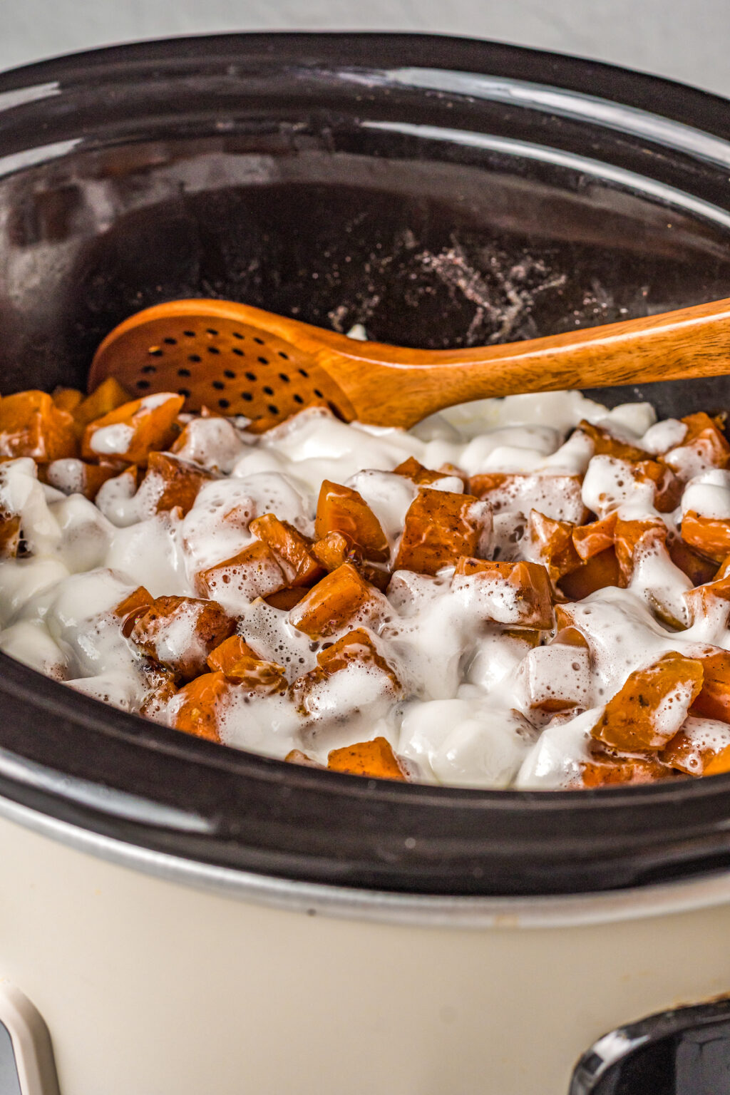 Crockpot Sweet Potatoes with Marshmallows | The Novice Chef