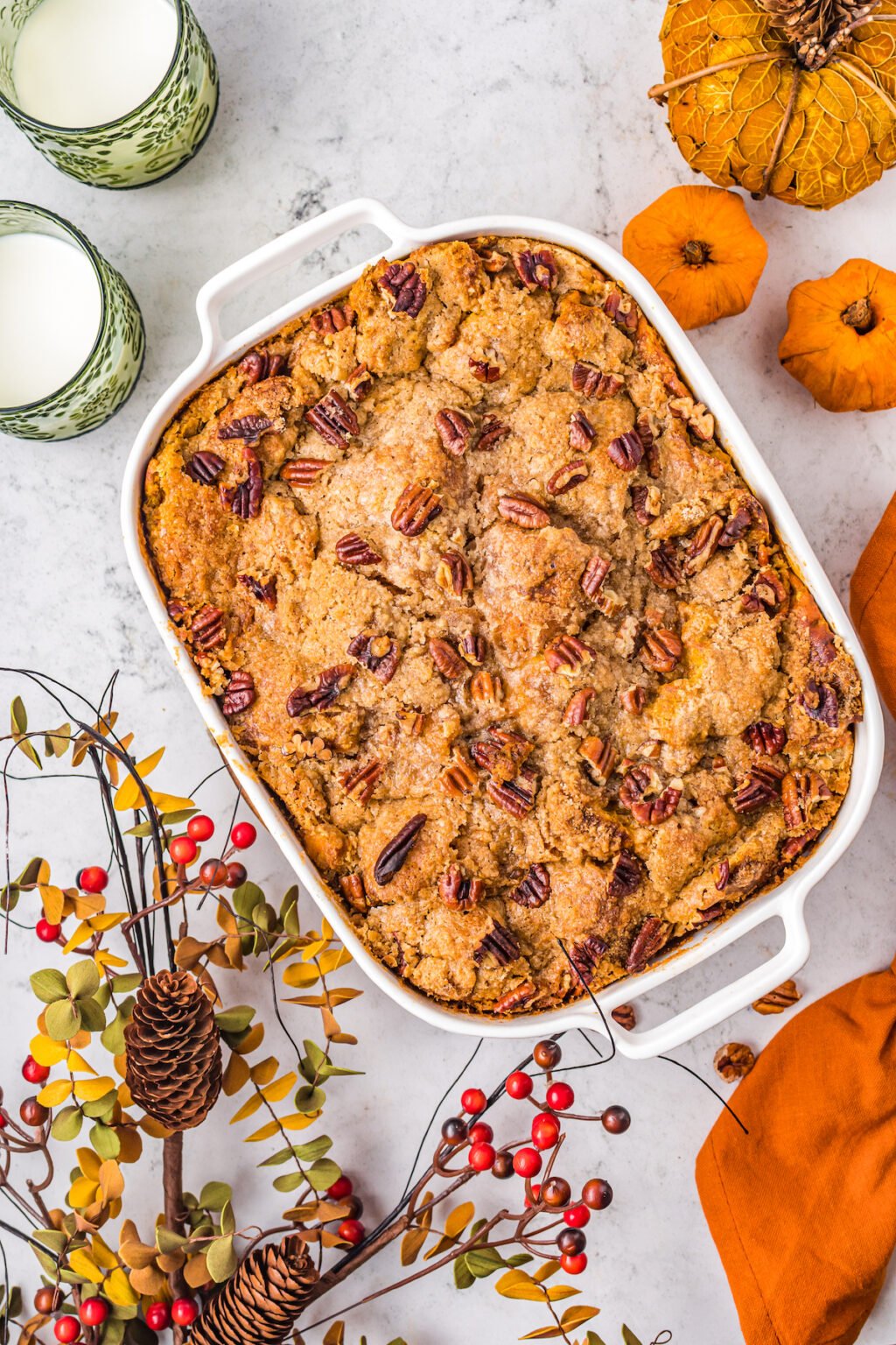 Pumpkin Pecan French Toast Casserole | The Novice Chef