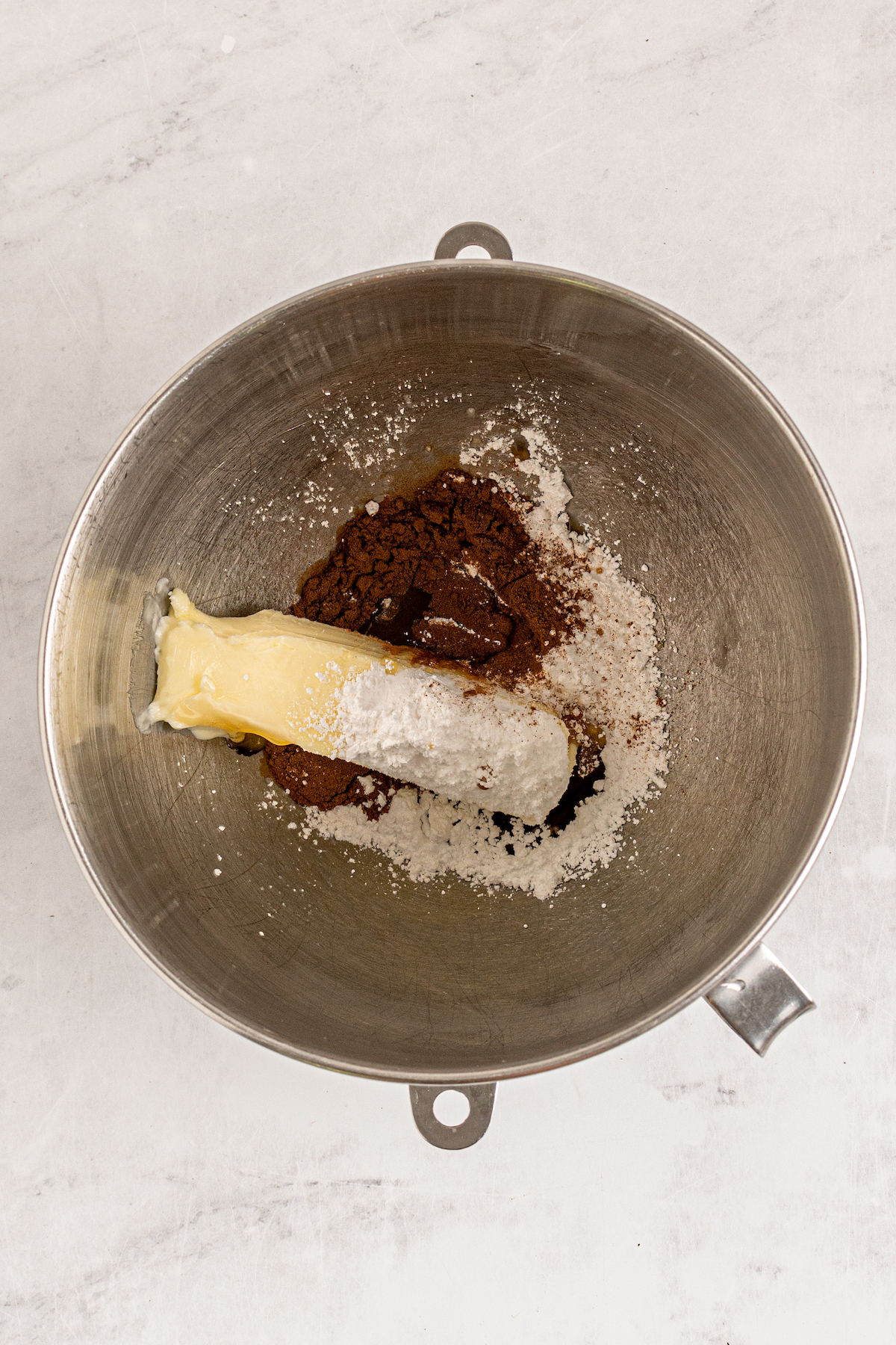 Cinnamon honey butter ingredients in a mixing bowl.