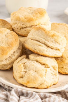 Fluffy 7-Up biscuits on a plate.