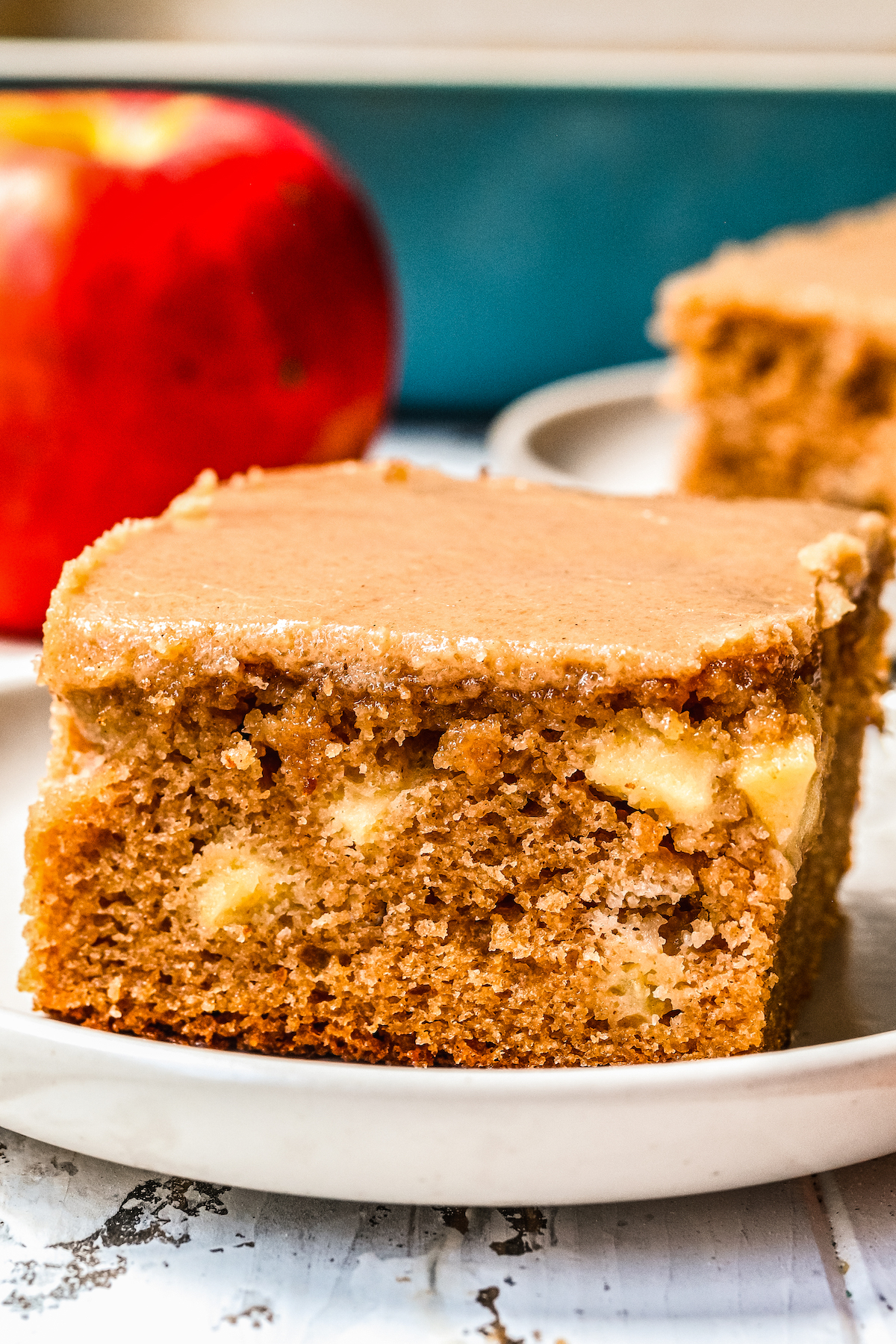 A slice of brown sugar apple cake