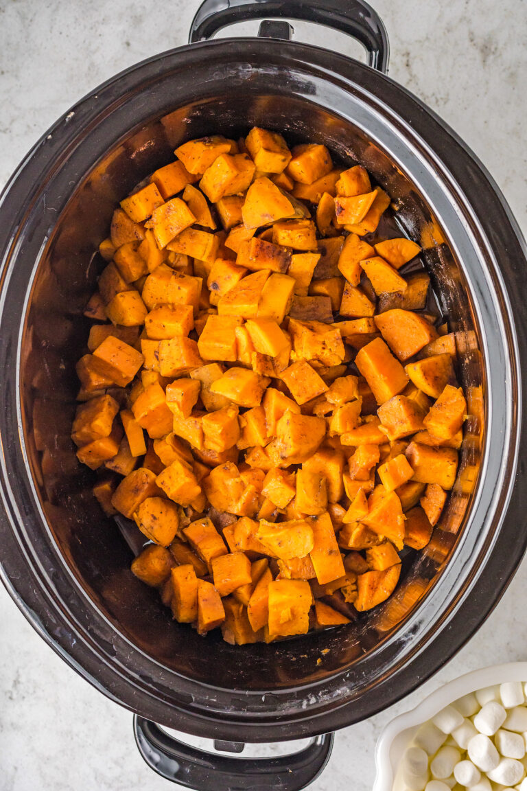 Crockpot Sweet Potatoes with Marshmallows | The Novice Chef