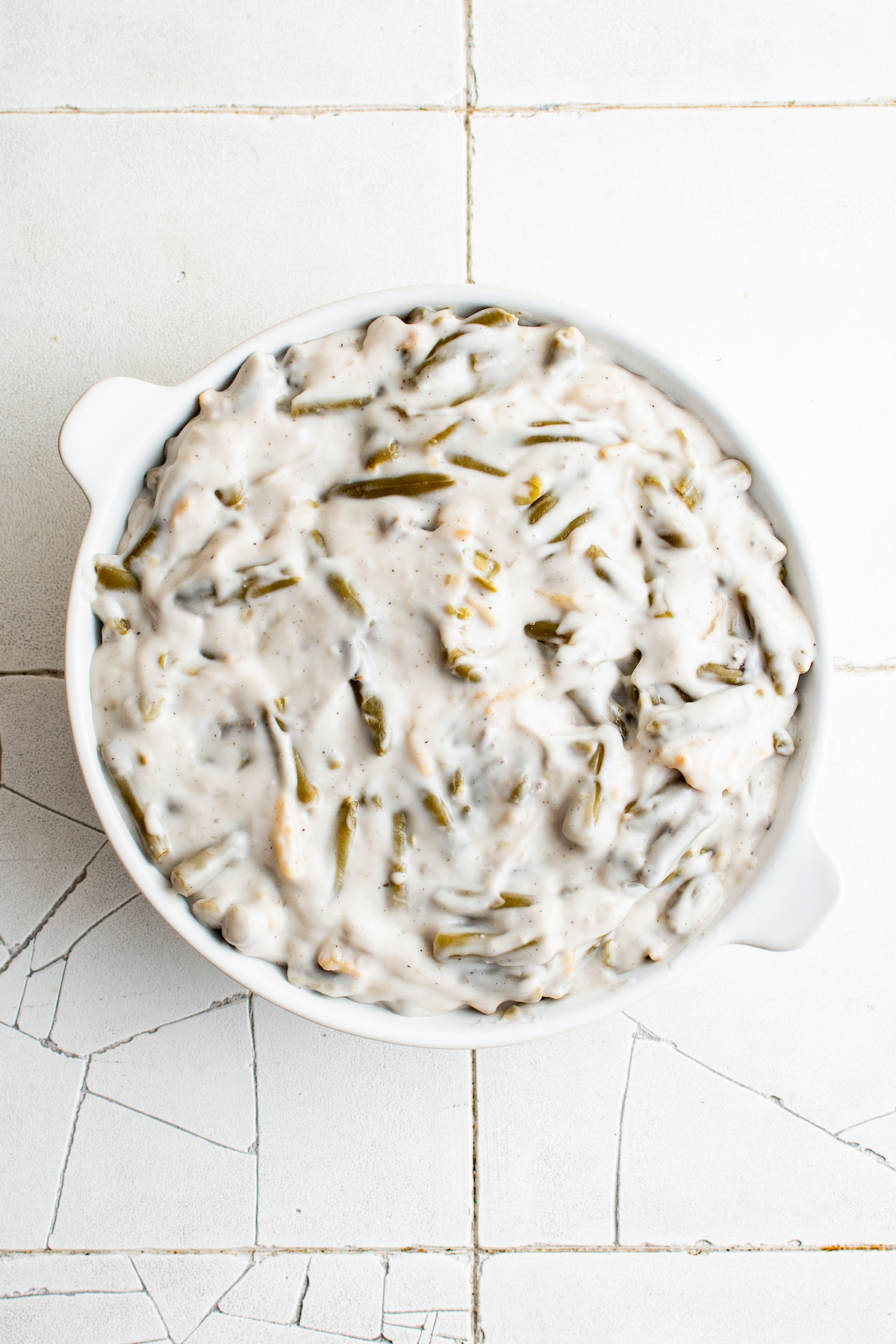 An unbaked casserole.