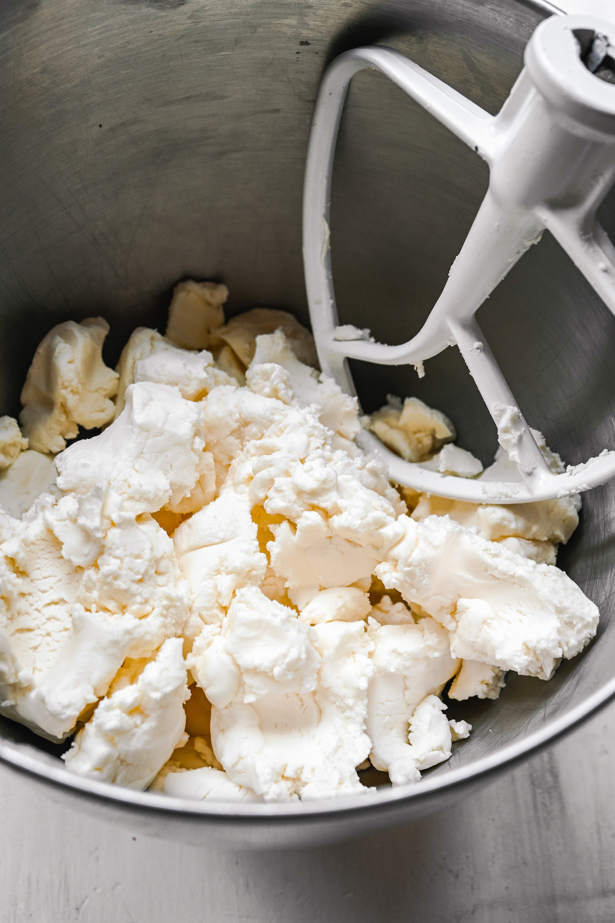 Butter mint dough in a stand mixer.