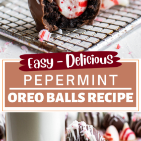 Oreo truffles with a peppermint kiss inside.