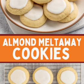 Almond cookies on a platter and on a cool rack.